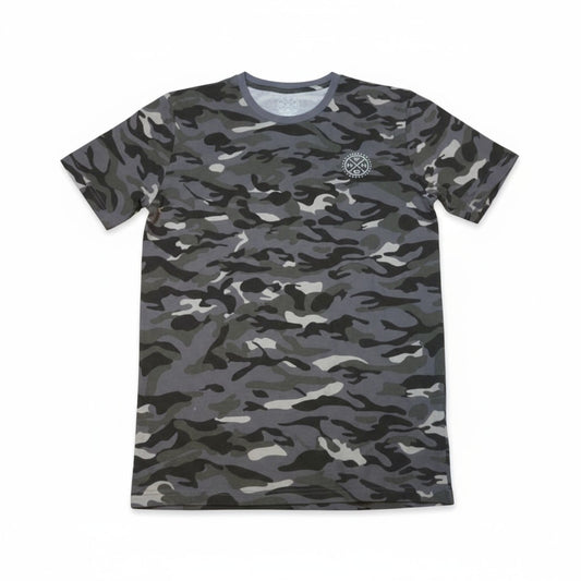 T-shirt camouflage gris pour homme – style urbain et décontracté