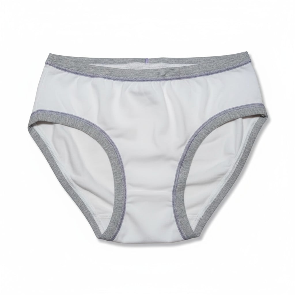 Culotte blanche à bord gris – coton doux et confortable