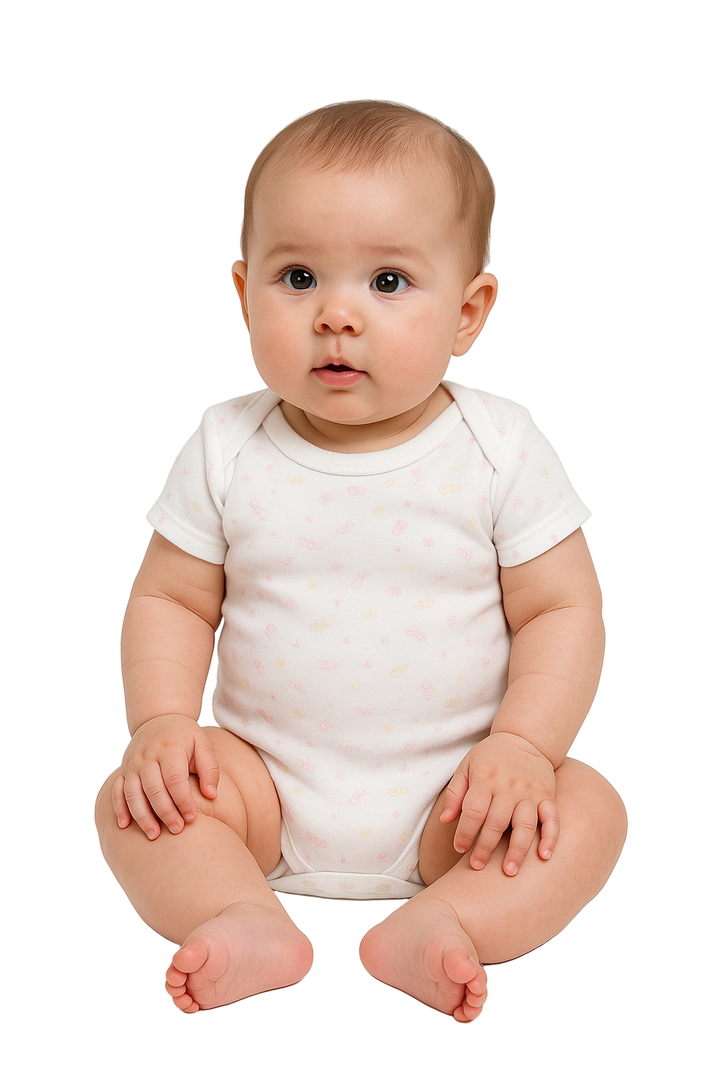 Body bébé blanc à motifs friandises – Manches courtes