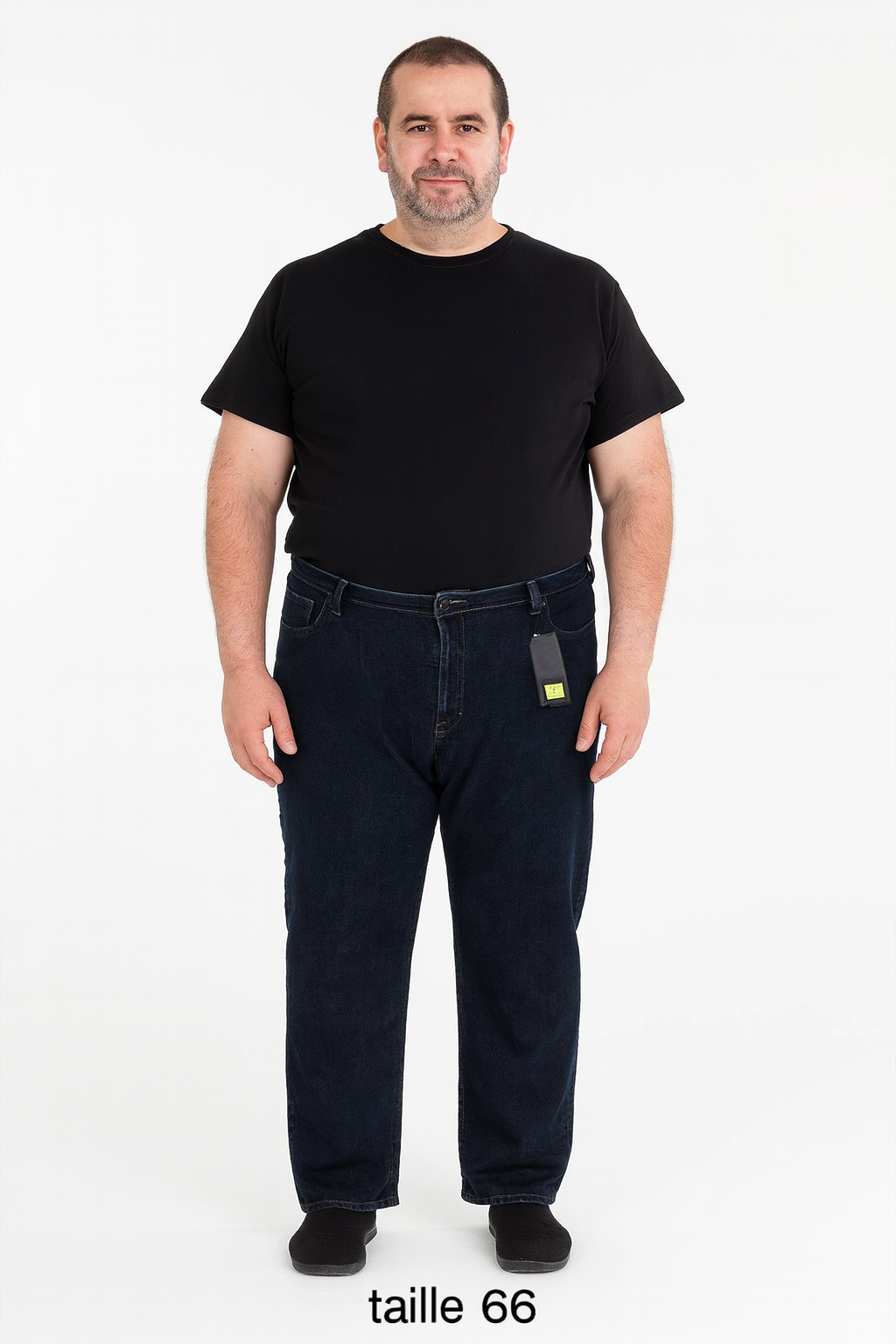 Jean homme grande taille bleu foncé – Coupe droite confortable et extensible