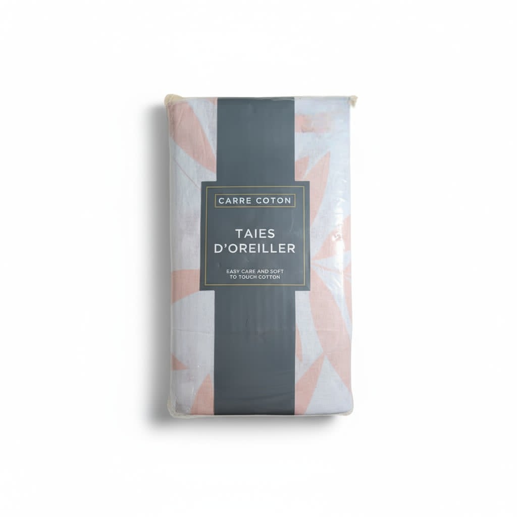 Paire de taies d’oreiller Carré Coton – 63x63 cm, confort et élégance