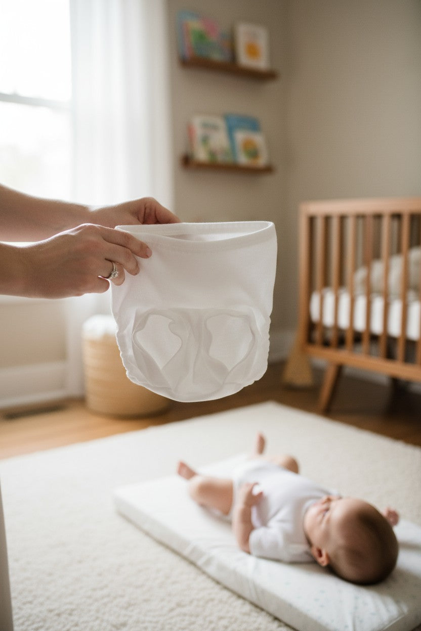 Protège-couche blanc imperméable pour bébé – Réutilisable et confortable