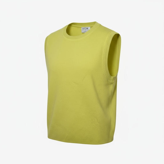 Débardeur court sans manches vert citron – Style minimaliste moderne