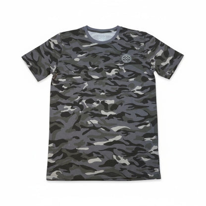 T-shirt camouflage gris pour homme – style urbain et décontracté