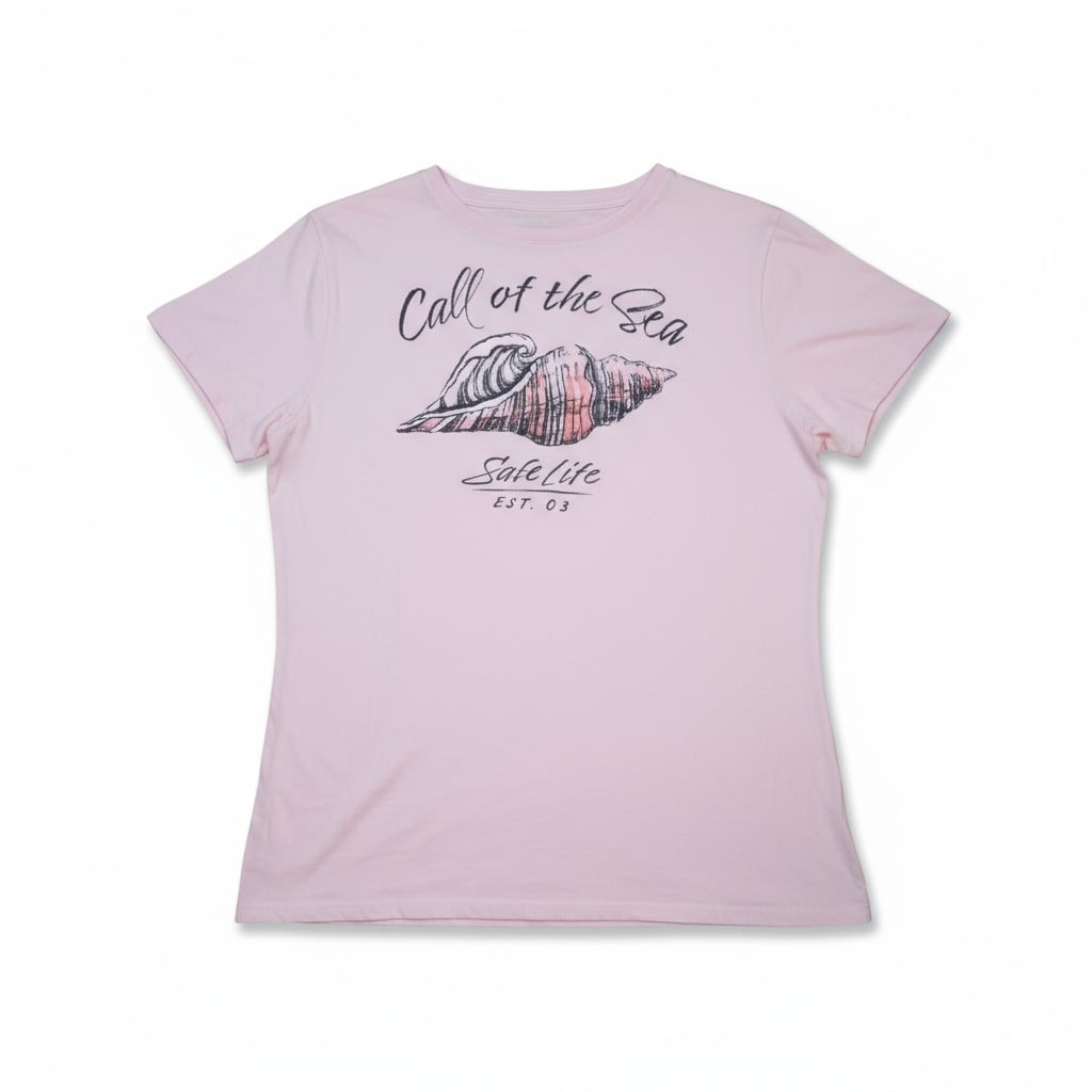 T-shirt rose pâle Salt Life – imprimé coquillage « Call of the Sea »