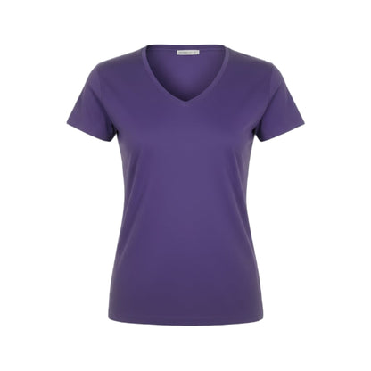 T-shirt violet à col V – coupe féminine et tissu doux