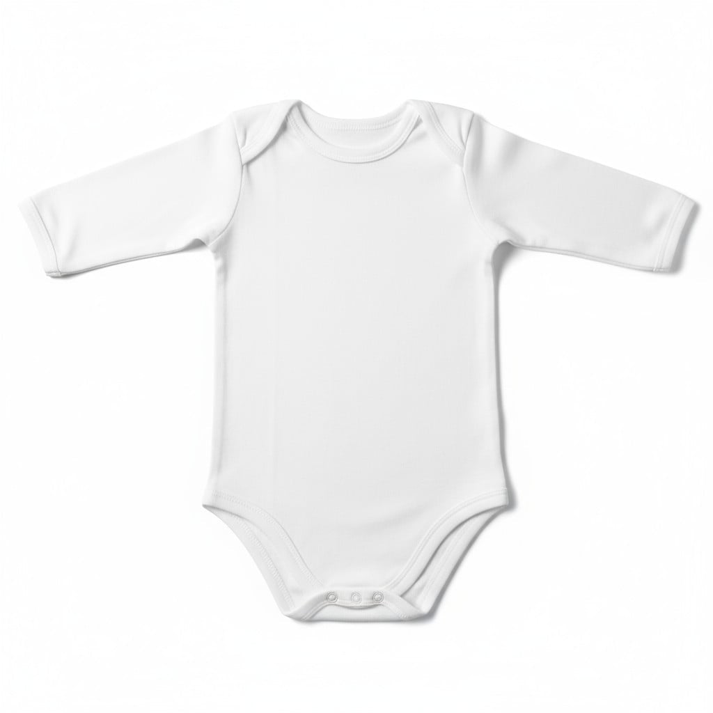 Body bébé blanc à manches longues – coton doux, basique essentiel