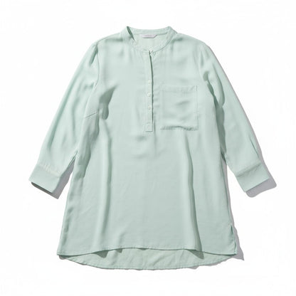 Chemise tunique vert menthe – coupe ample et col mao