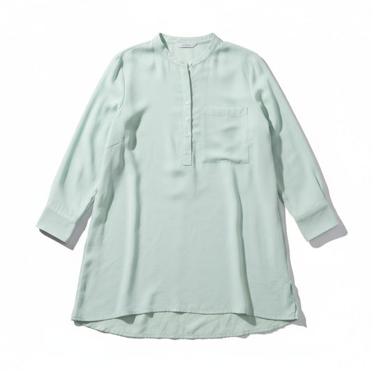Chemise tunique vert menthe – coupe ample et col mao