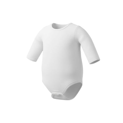 Body bébé blanc à manches longues – coton doux, basique essentiel