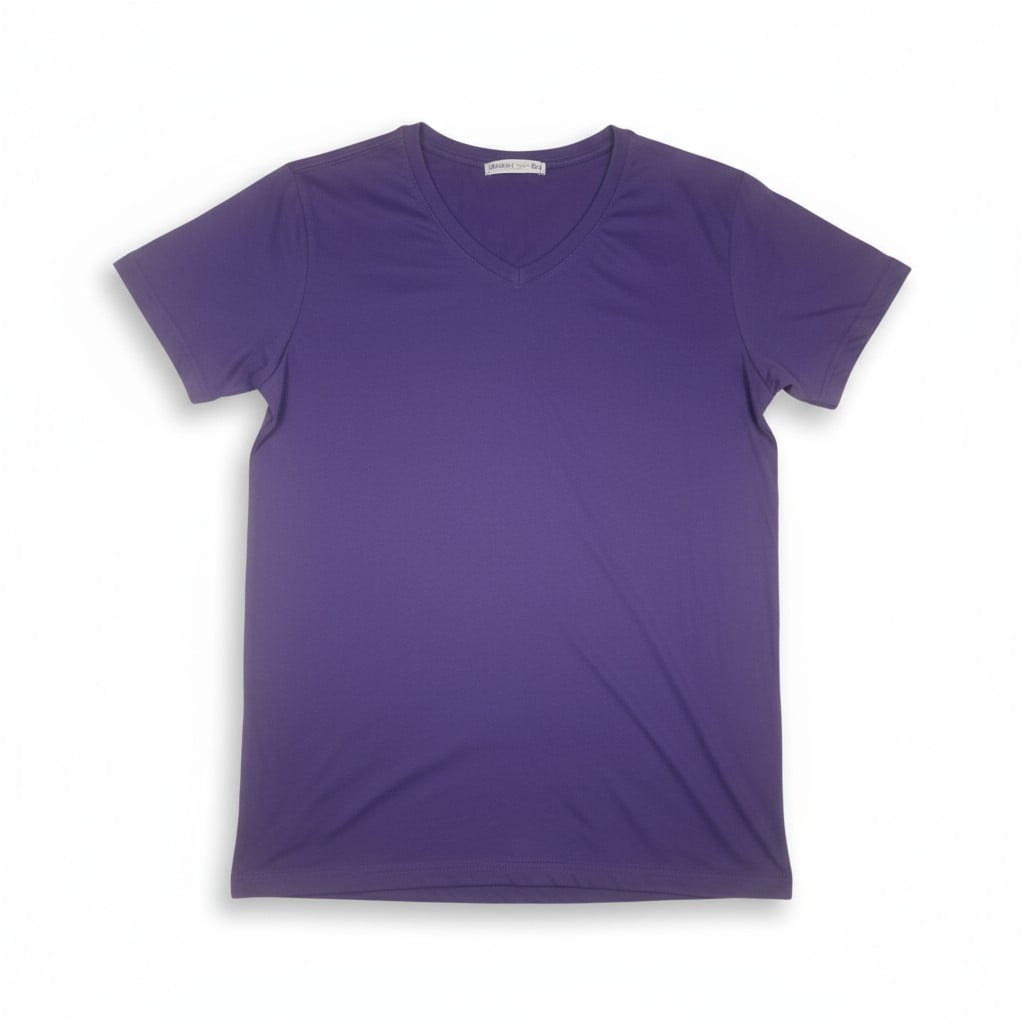 T-shirt violet à col V – coupe féminine et tissu doux