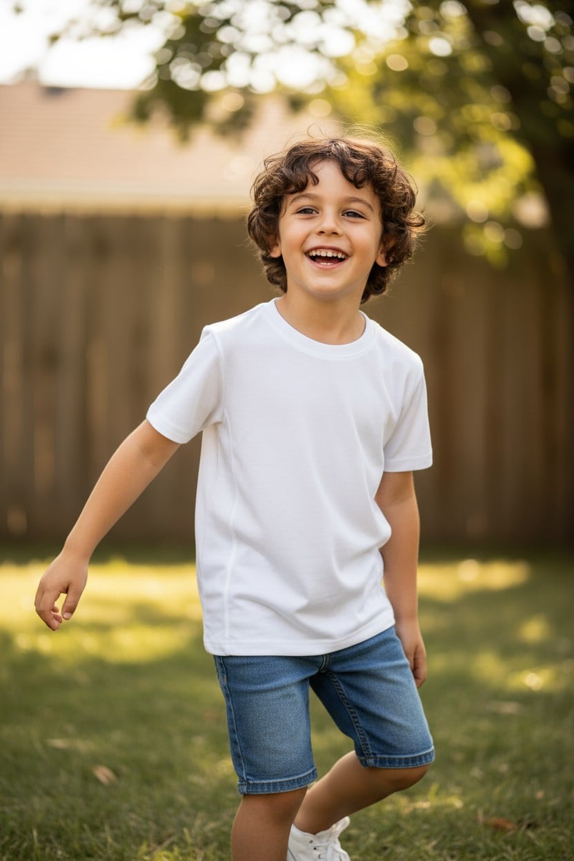 T-shirt blanc basique enfant