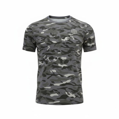 T-shirt camouflage gris pour homme – style urbain et décontracté