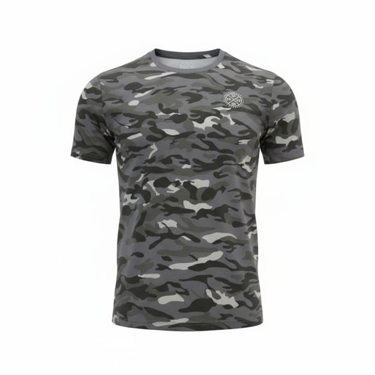 T-shirt camouflage gris pour homme – style urbain et décontracté