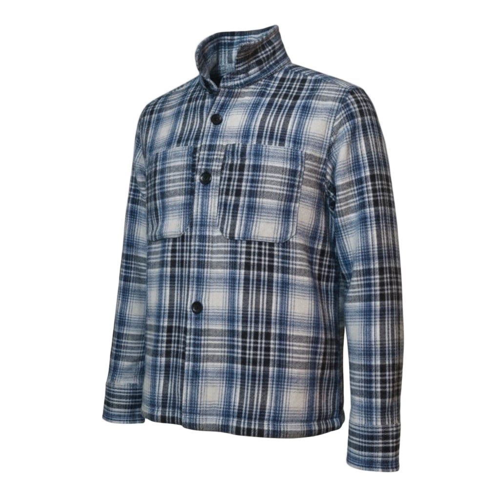 Surchemise à carreaux bleue pour homme – style chaud et décontracté