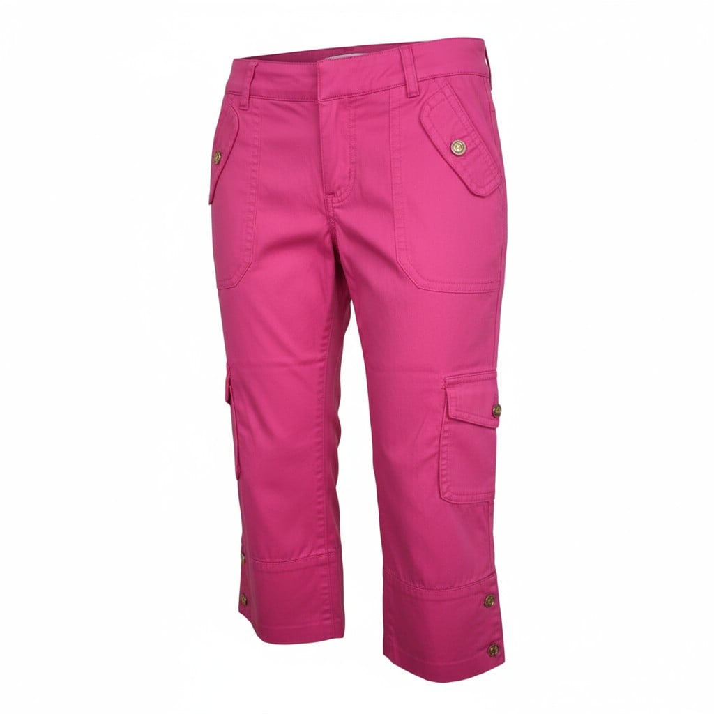 Pantalon cargo 3/4 rose foncé pour enfant – Style casual et pratique