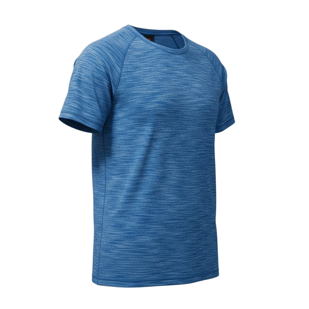 T-shirt bleu chiné homme – léger, respirant et confortable