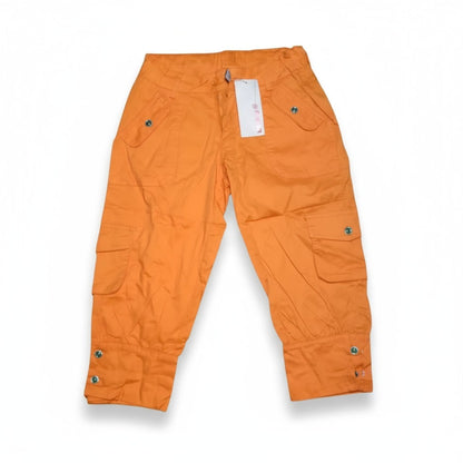 Pantalon cargo 3/4 orange pour enfant – Style casual et pratique