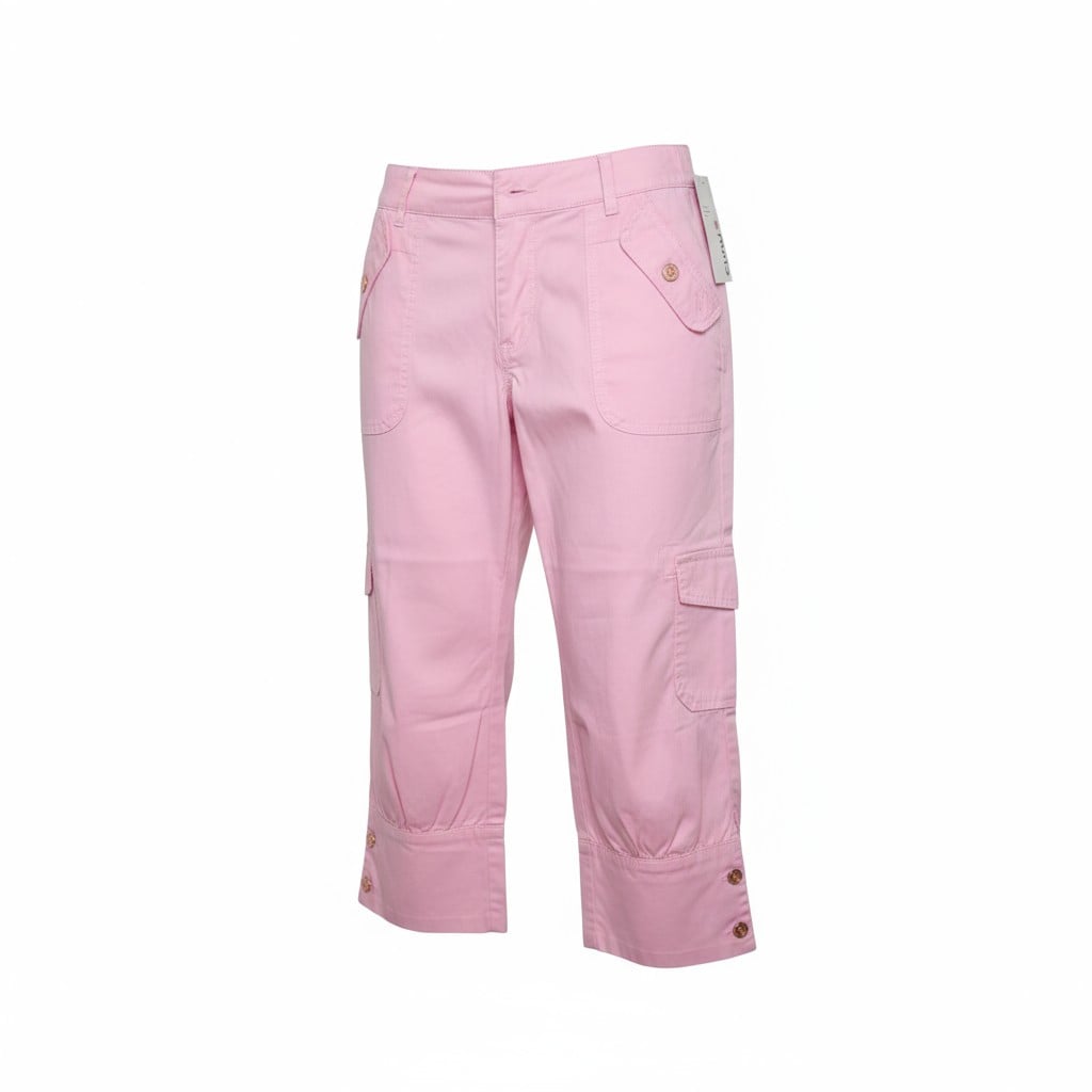 Pantalon cargo 3/4 rose clair pour enfant – Style casual et pratique