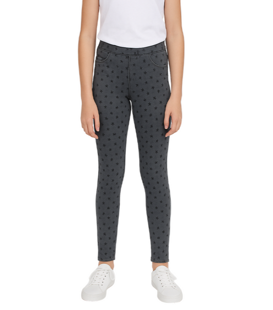 Legging fille gris imprimé étoiles – Confortable et tendance pour tous les jours