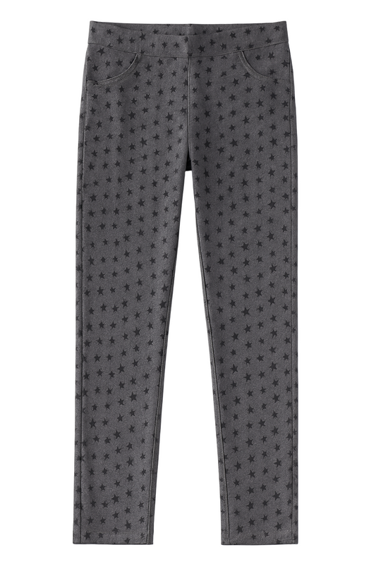 Legging fille gris imprimé étoiles – Confortable et tendance pour tous les jours