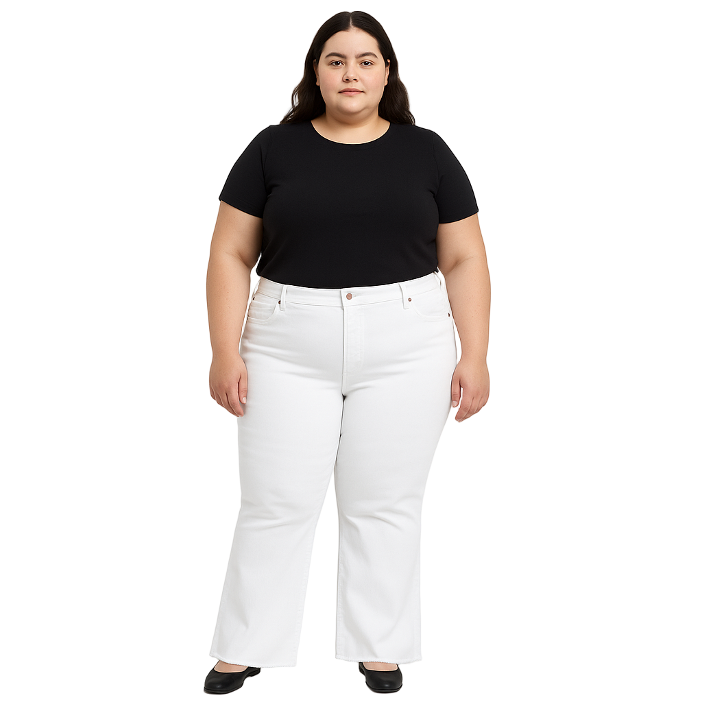 Jean blanc femme évasé taille haute – Coupe bootcut élégante