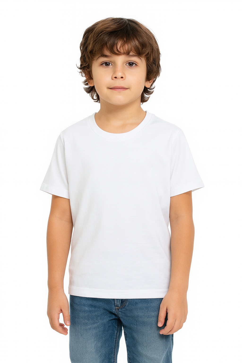 T-shirt blanc enfant – 100 % coton hypoallergénique, doux et respirant