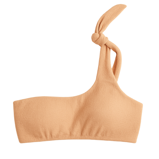 Haut de maillot de bain asymétrique – Nœud sur l’épaule, style moderne