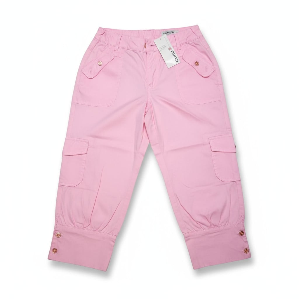 Pantalon cargo 3/4 rose clair pour enfant – Style casual et pratique