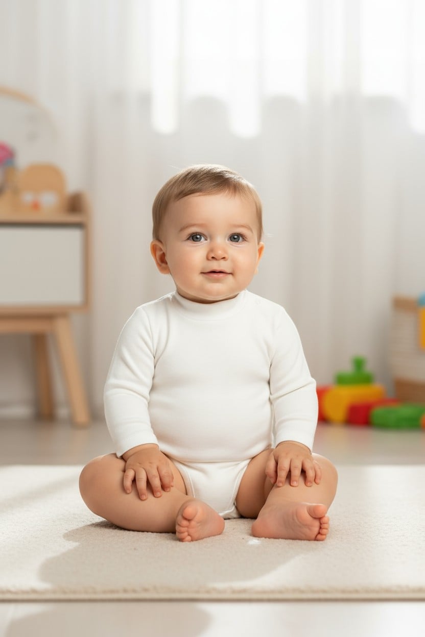 Body blanc à manches longues pour bébé – coton doux et confortable