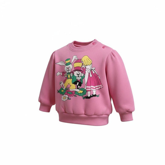Sweat bébé rose à motif lapin – chaud, doux et adorable