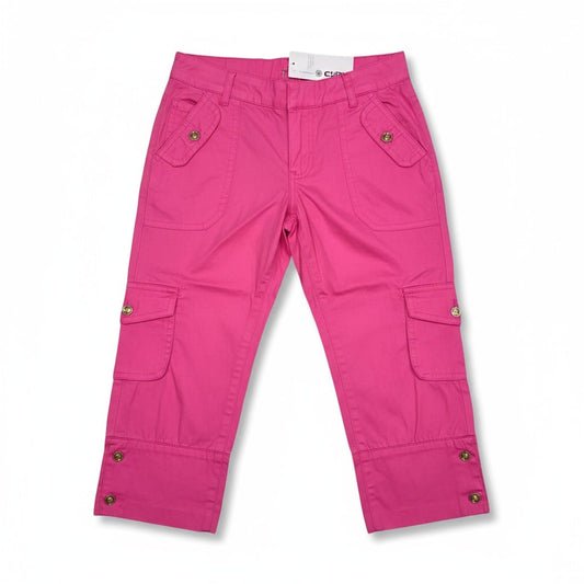 Pantalon cargo 3/4 rose foncé pour enfant – Style casual et pratique