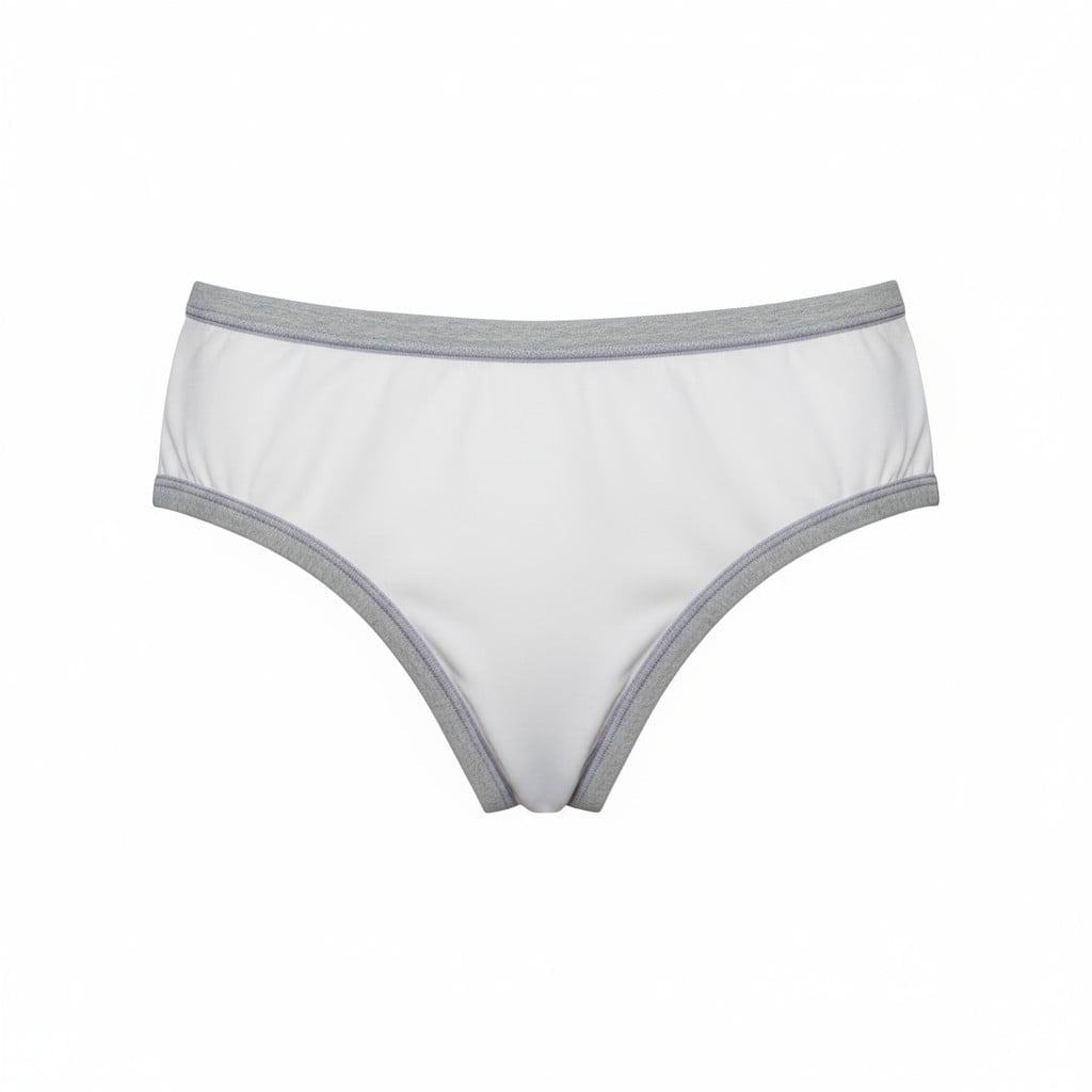 Culotte blanche à bord gris – coton doux et confortable