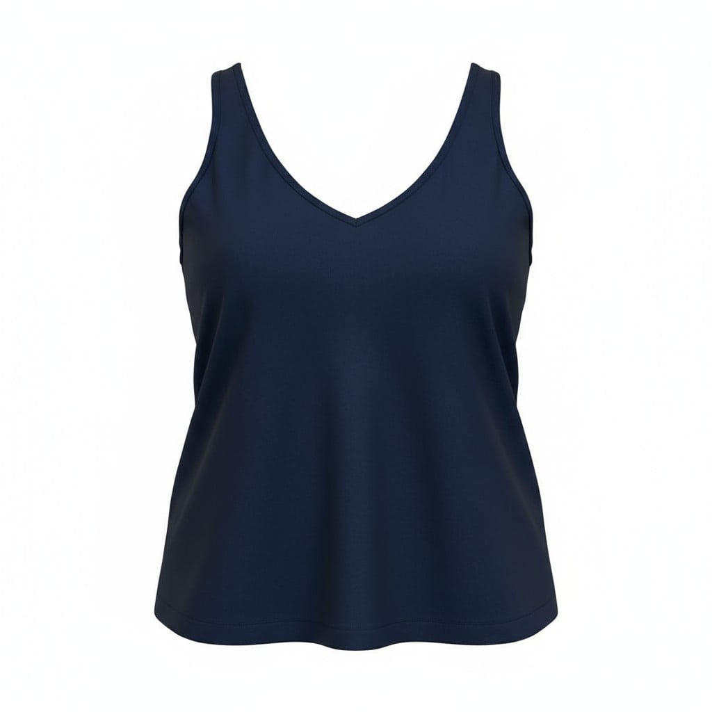 Débardeur bleu marine femme – col V fluide et élégant