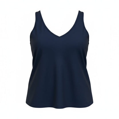 Débardeur bleu marine femme – col V fluide et élégant