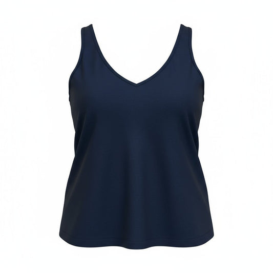 Débardeur bleu marine femme – col V fluide et élégant