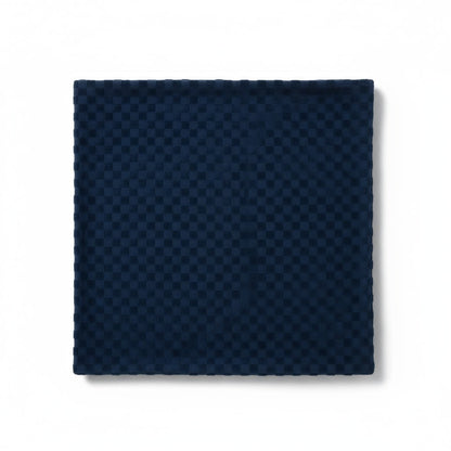 Housse de coussin bleu marine – Motif à carreaux texturés
