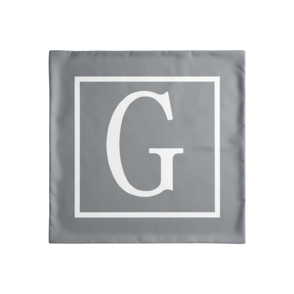 Housse de coussin grise personnalisée – Lettre “G”