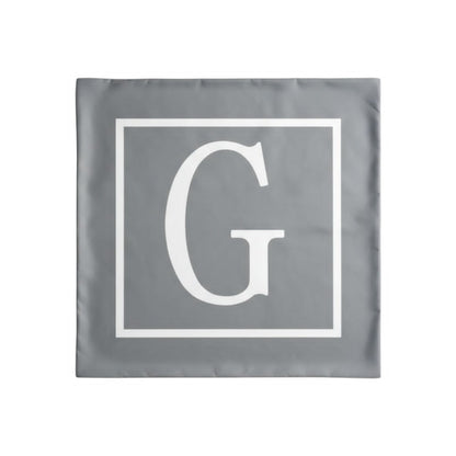Housse de coussin grise personnalisée – Lettre “G”