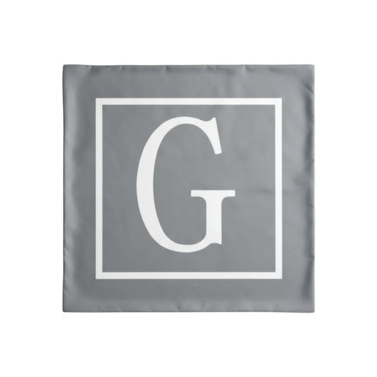 Housse de coussin grise personnalisée – Lettre “G”
