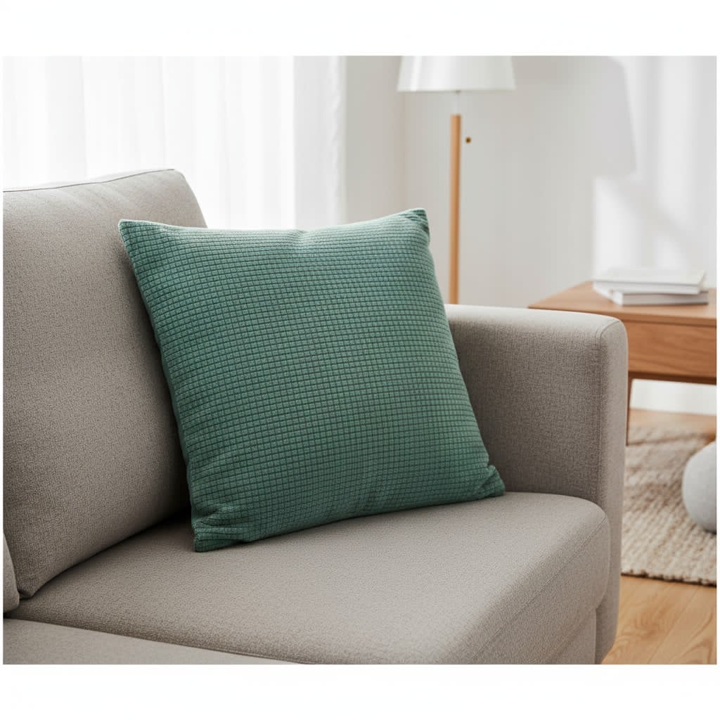 Housse de coussin vert sauge – Texture élégante et douce