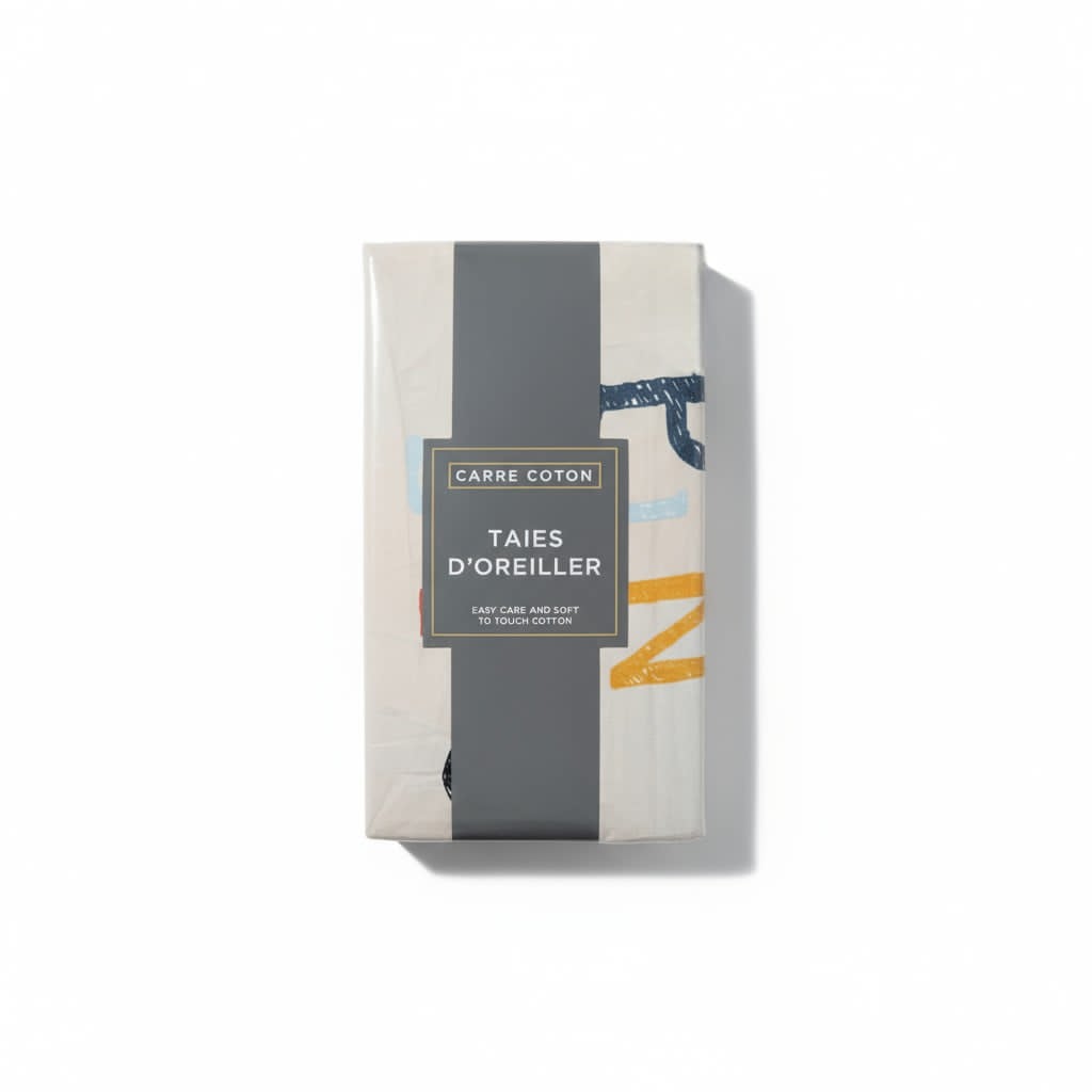 Paire de taies d’oreiller Carré Coton – 63x63 cm, confort et élégance