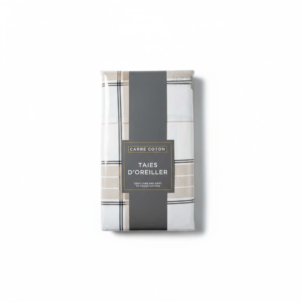Paire de taies d’oreiller Carré Coton – 63x63 cm, confort et élégance