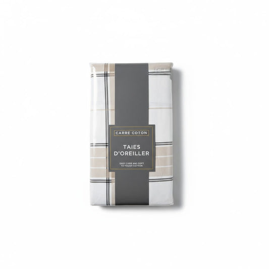 Paire de taies d’oreiller Carré Coton – 63x63 cm, confort et élégance
