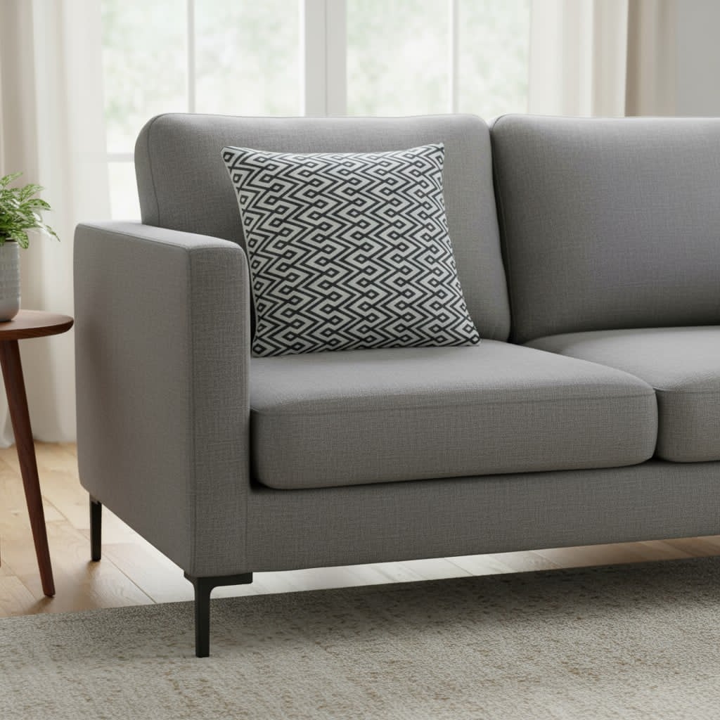 Housse de coussin motif géométrique noir et blanc – Style moderne