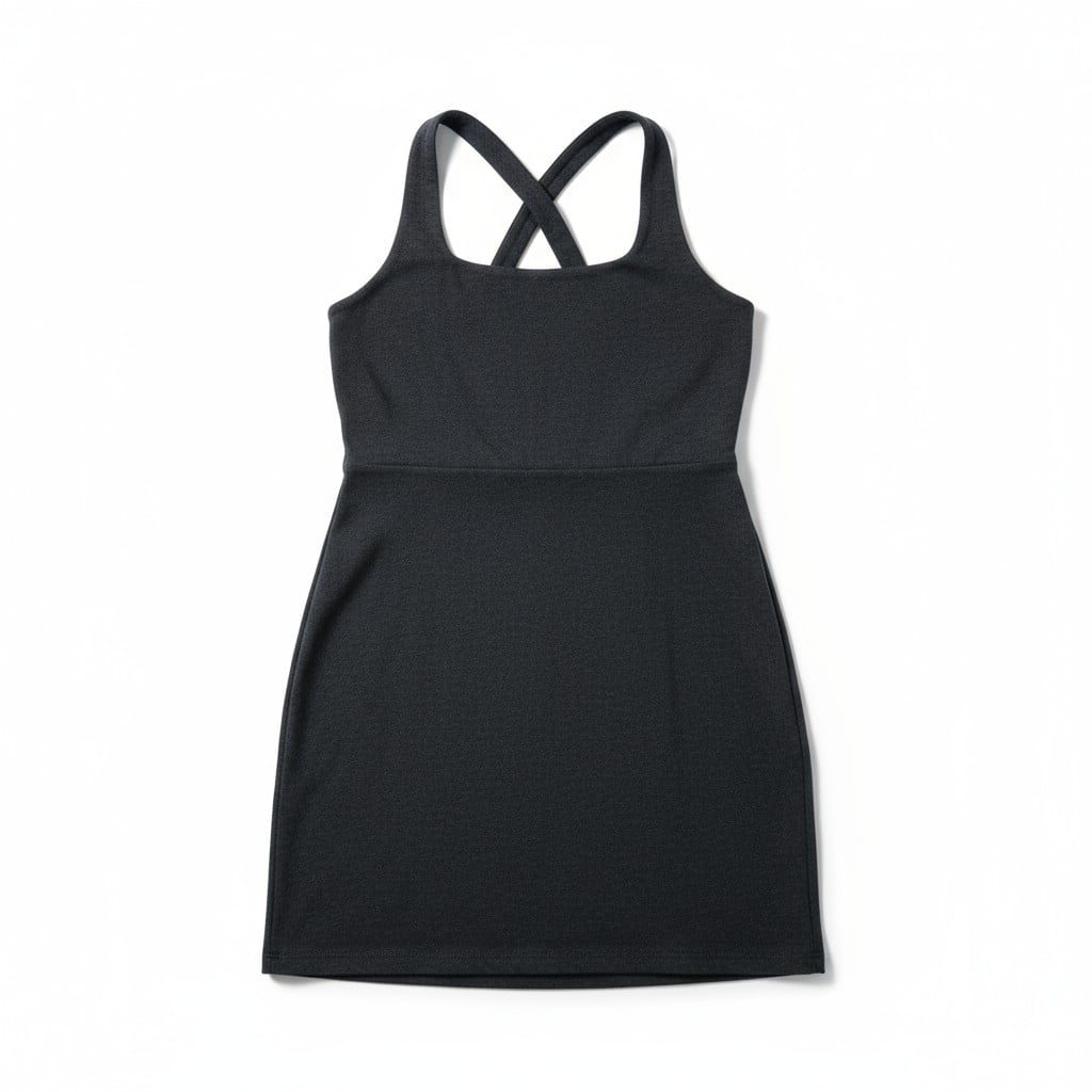 Mini-robe noire dos croisé – Style sport chic