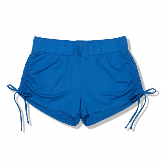 Short de sport bleu femme – Léger, respirant et ajustable