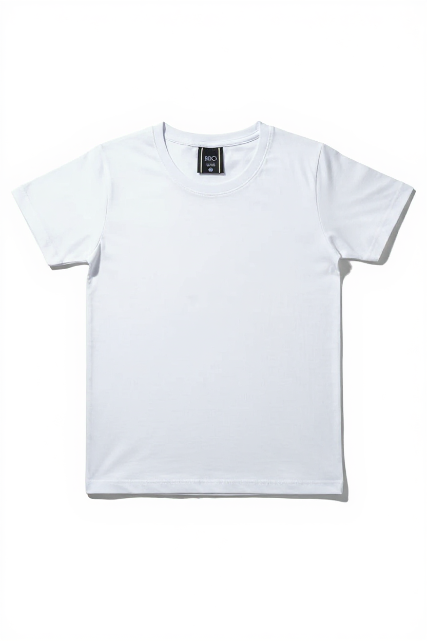 T-shirt blanc enfant – 100 % coton hypoallergénique, doux et respirant
