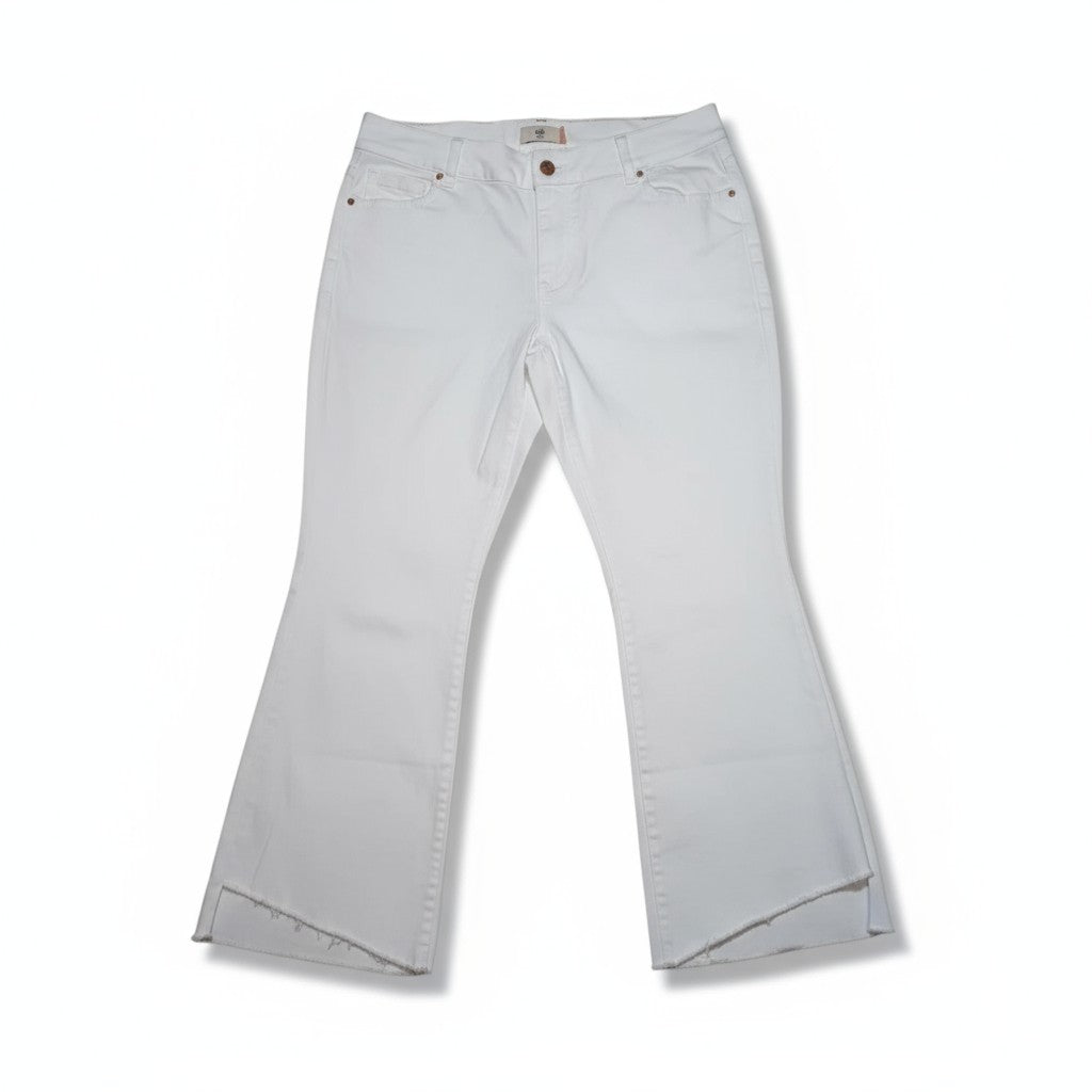 Jean blanc femme évasé taille haute – Coupe bootcut élégante