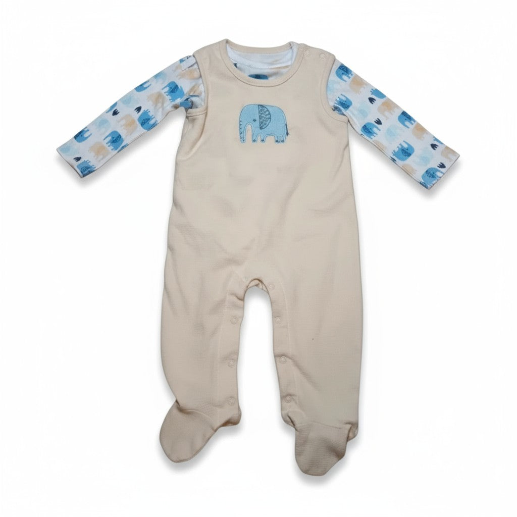 Pyjama bébé mixte à motif éléphant – Ensemble doux 2 pièces
